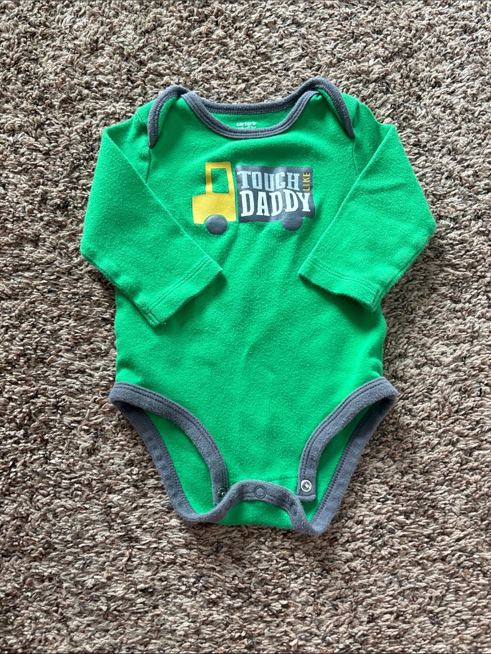 Carter's Green Long-Sleeve 'Tough Like Daddy' One-Piece